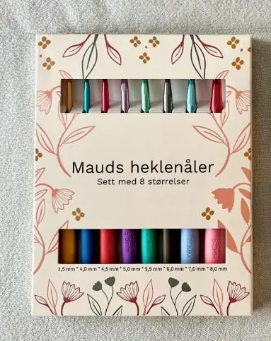 Mauds heklenål-sett – 8 størrelser